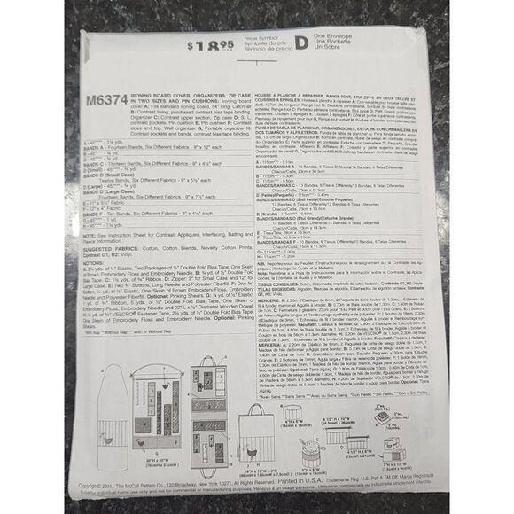 McCall's Crafts Sewing Pattern M6374 UNCUT - Picture 4 of 4